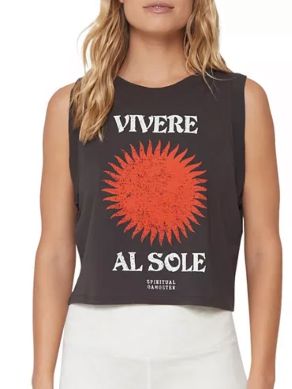NWOT Spiritual Gangster VIVERE AL SOLE Muscle Tank Top Medium